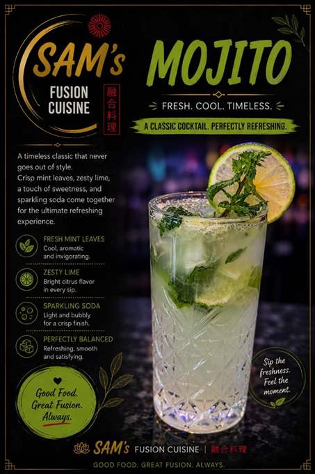 Mâncare filipineză poze - Băuturi - Sam's Mojito - Sam's Cuisine București