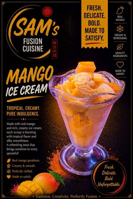Mâncare filipineză poze - Deserturi - Mango Ice Cream - Sam's Cuisine București