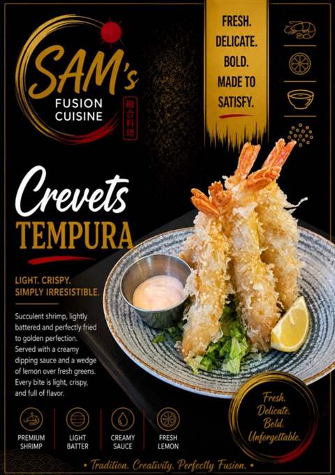 Mâncare filipineză poze - Startere / Dumplings - Crevets Tempura - Sam's Cuisine București