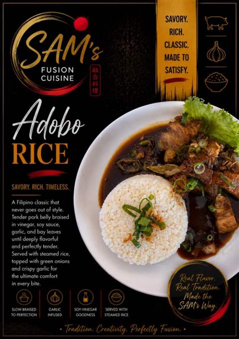Mâncare filipineză poze - Meniu Filipinez Pui, Vită, Porc - Adobo Rice - Sam's Cuisine București