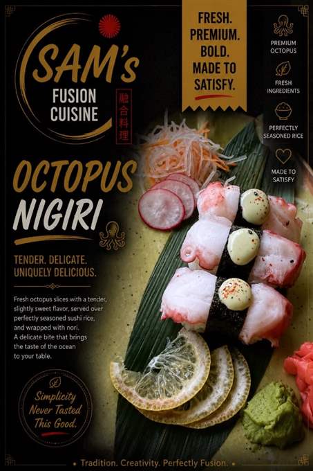 Mâncare filipineză poze - Nigiri - Octopus Nigiri - Sam's Cuisine București