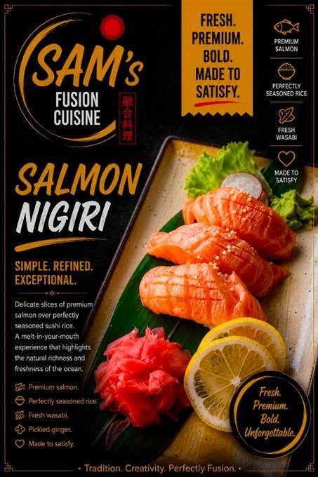 Mâncare filipineză poze - Nigiri - Salmon Nigiri - Sam's Cuisine București
