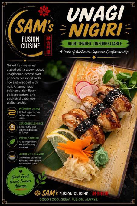 Mâncare filipineză poze - Nigiri - Sam's Unagi Nigiri - Sam's Cuisine București
