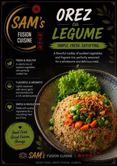 Mâncare filipineză poze - Orez - Orez cu Legume - Sam's Cuisine București