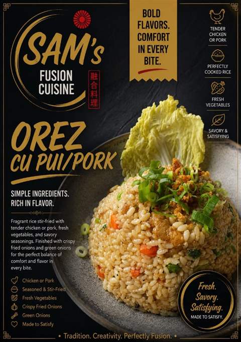 Mâncare filipineză poze - Orez - Orez cu Pui / Pork - Sam's Cuisine București