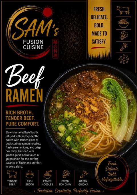 Mâncare filipineză poze - Soup / Ramen - Beef Ramen - Sam's Cuisine București
