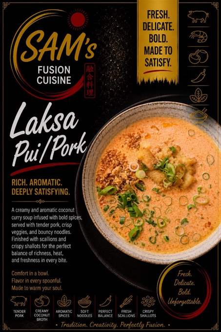 Mâncare filipineză poze - Soup / Ramen - Laksa Pui / Pork - Sam's Cuisine București