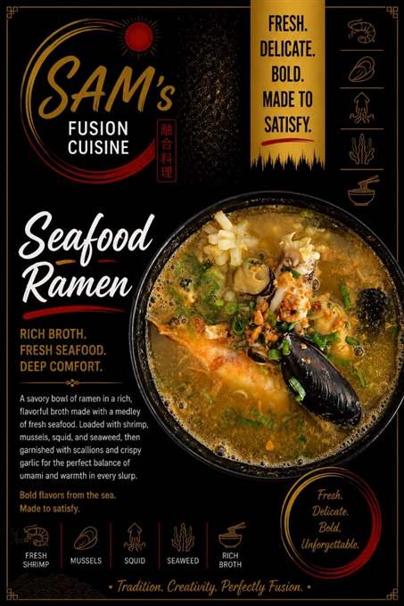 Mâncare filipineză poze - Soup / Ramen - Seafood Ramen - Sam's Cuisine București
