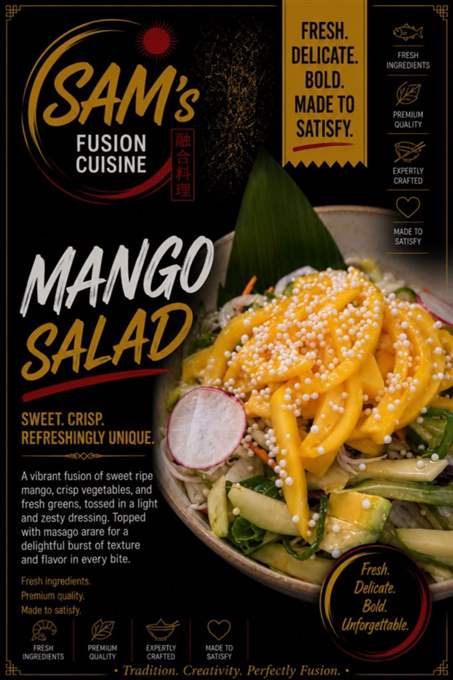 Mâncare filipineză poze - Salată - Mango Salad - Sam's Cuisine București