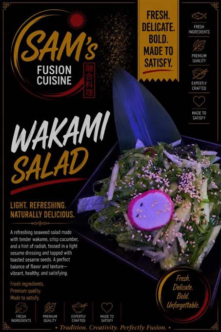 Mâncare filipineză poze - Salată - Wakame Salad - Sam's Cuisine București