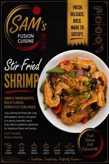 Mâncare filipineză poze - Meniu Filipinez Sea Food - Stir-Fried Shrimp - Sam's Cuisine București