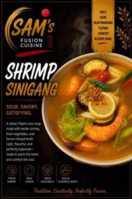 Mâncare filipineză poze - Meniu Filipinez Sharing - Shrimp Sinigang - Sam's Cuisine București