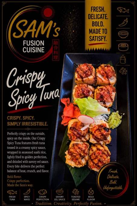 Mâncare filipineză poze - Sushi Prăjit - Crispy Spicy Tuna - Sam's Cuisine București