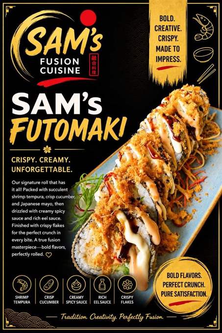 Mâncare filipineză poze - Sushi Prăjit - Sam's Futomaki - Sam's Cuisine București