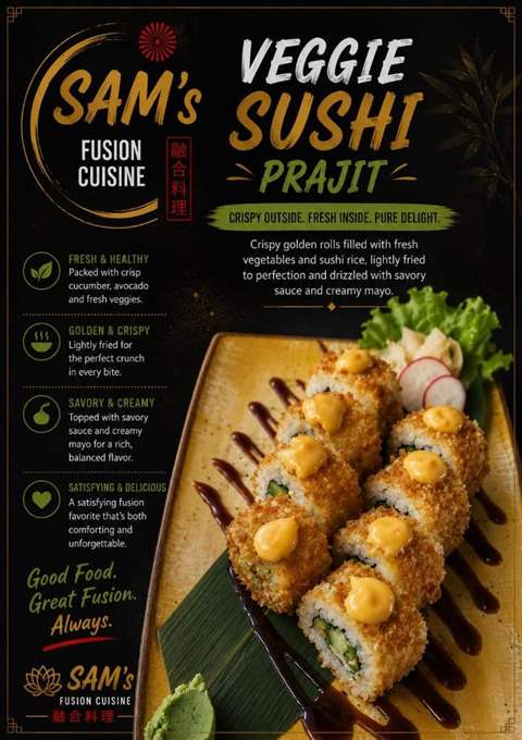 Mâncare filipineză poze - Sushi Prăjit - Veggie Sushi Prăjit - Sam's Cuisine București