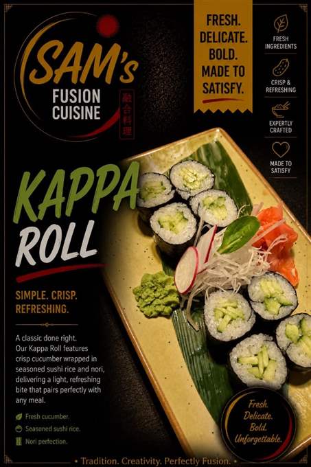 Mâncare filipineză poze - Sushi Veggie - Kappa Roll - Sam's Cuisine București